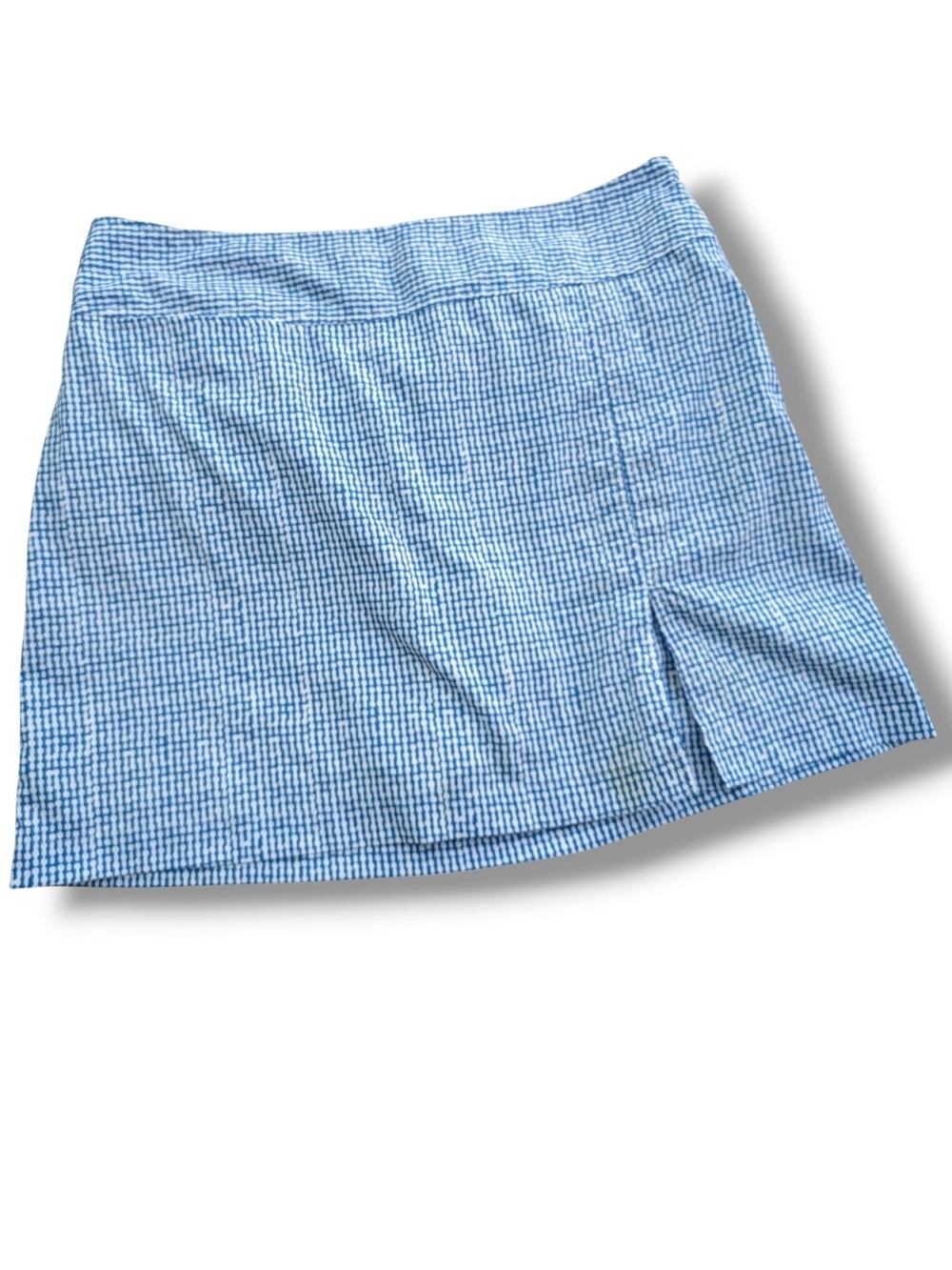NWOT Izod Light Blue Gingham Mini Skort, Size 14